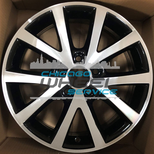 Picture of 16x6.5 Volkswagen Jetta Machined Black Replica Wheel 5C0601025BMFZZ