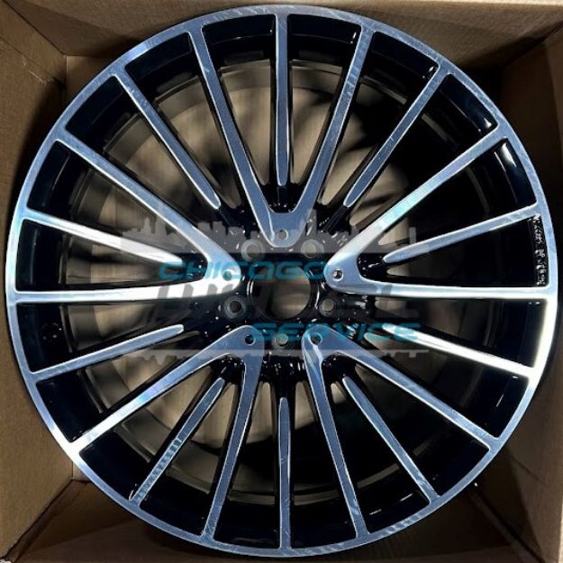 Picture of 21x9 Mercedes S580, S500 Machined Black Front Wheel 22340117007X23