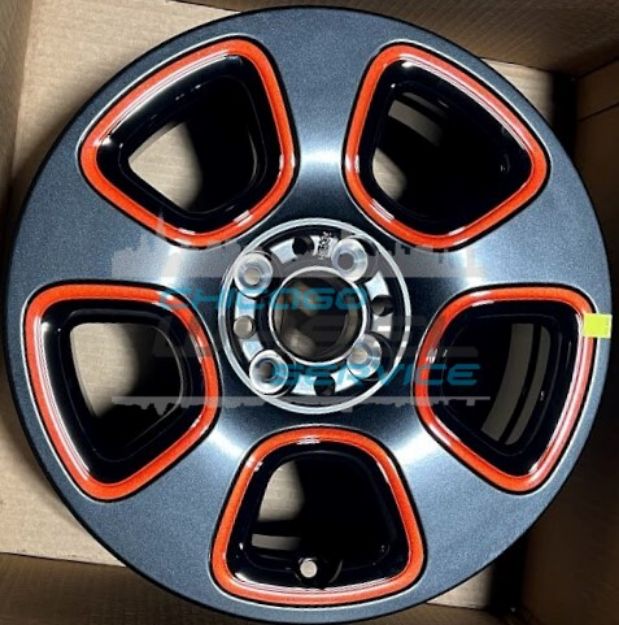Picture of 15x6.5 Fiat 500e Black/ Red Inserts New Wheel Rim 68109927AB