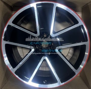 Picture of 21x8.5 Chevrolet Camaro 2013 2014 2015 Black and Red Front Wheel 20989172
