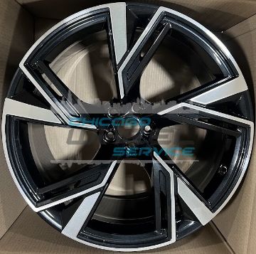 Picture of 22x10.5 Audi RS6 2021 2022 2023 Machined Black Wheel Rim 4K0601025